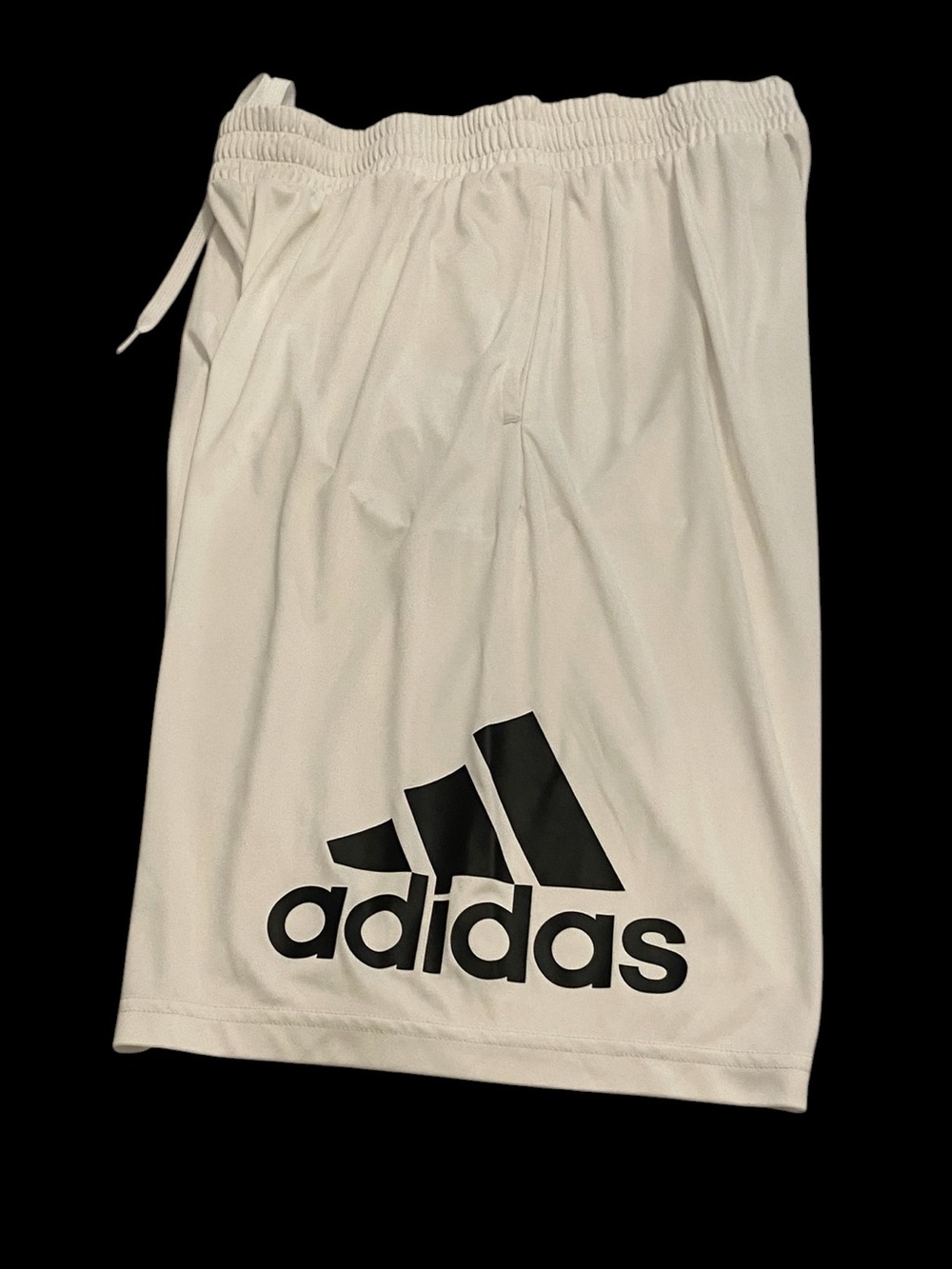 adidas Men's White Athletic Shorts with Black Logo CL EUC